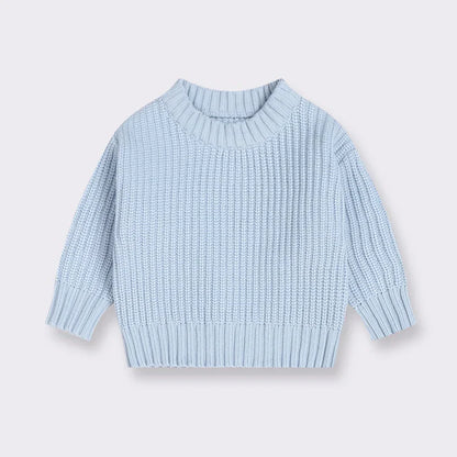 Winter-ready super soft knitted sweater, a versatile unisex long-sleeve option for kids