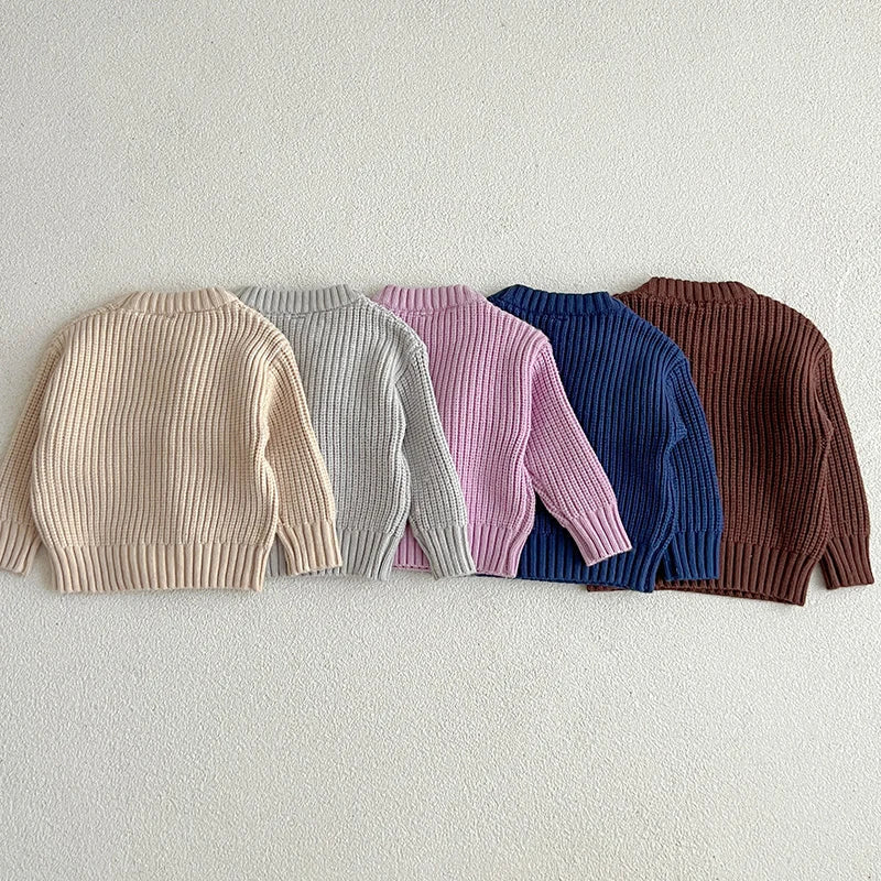 Toddler clothing: a warm, super soft knitted sweater in a gender-neutral design