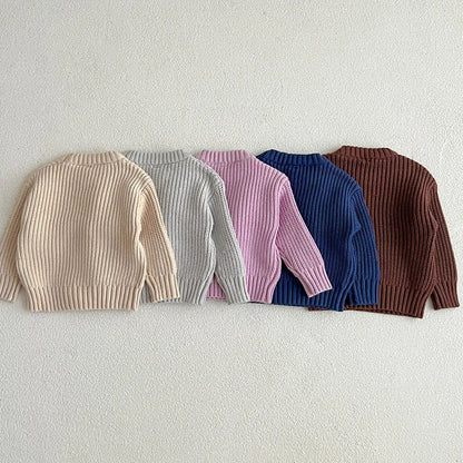 Toddler clothing: a warm, super soft knitted sweater in a gender-neutral design