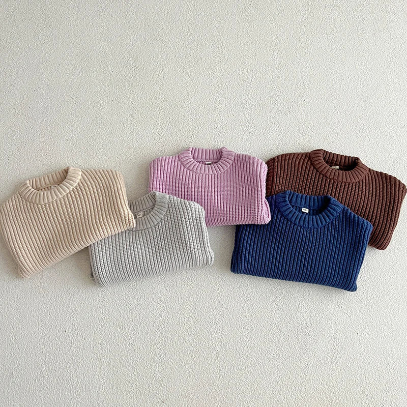 Unisex baby clothes: knitted sweater, super soft and warm for winter wear