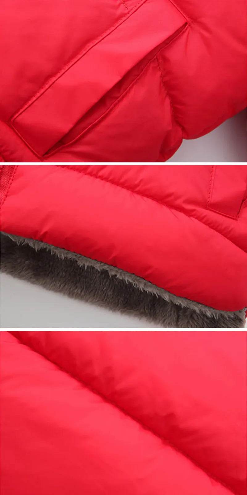 Stylized shot of a group of diverse kids wearing deepen hooded winter jackets, childrens fashion