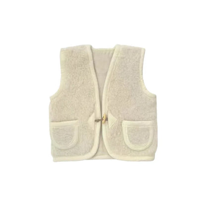 Close-up of the quilted texture on a kids' unisex warm insulated bodywarmer vest.