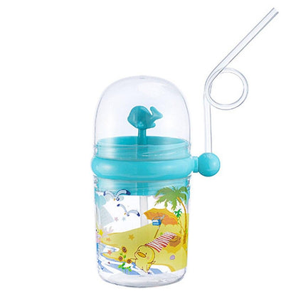 Vibrant blue whale spray water bottle for children, ensures playful hydration & easy clean-up