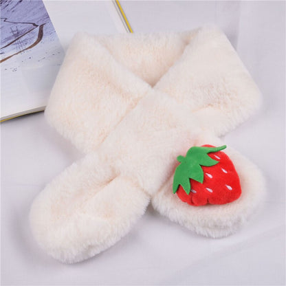 Grey cartoon plush scarf for kids, a versatile and soft winter accessory that suits any outfit