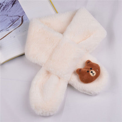 Green unisex kids winter cartoon plush scarf, an eco-friendly and warm accessory for little ones