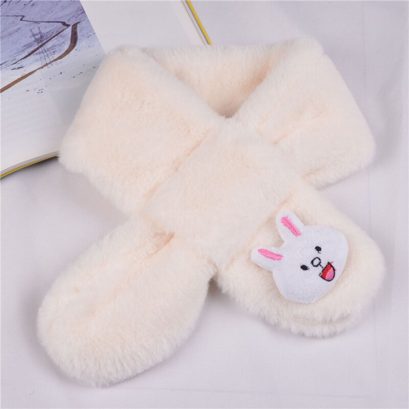 Purple unisex kids winter cartoon plush scarf, warm and cuddly toddler fashion accessory