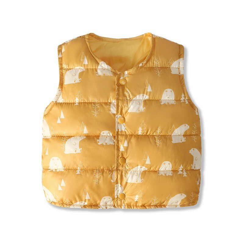 Warm baby vest, blue dinosaur puffer for kids, cotton blend, ideal for winter outerwear