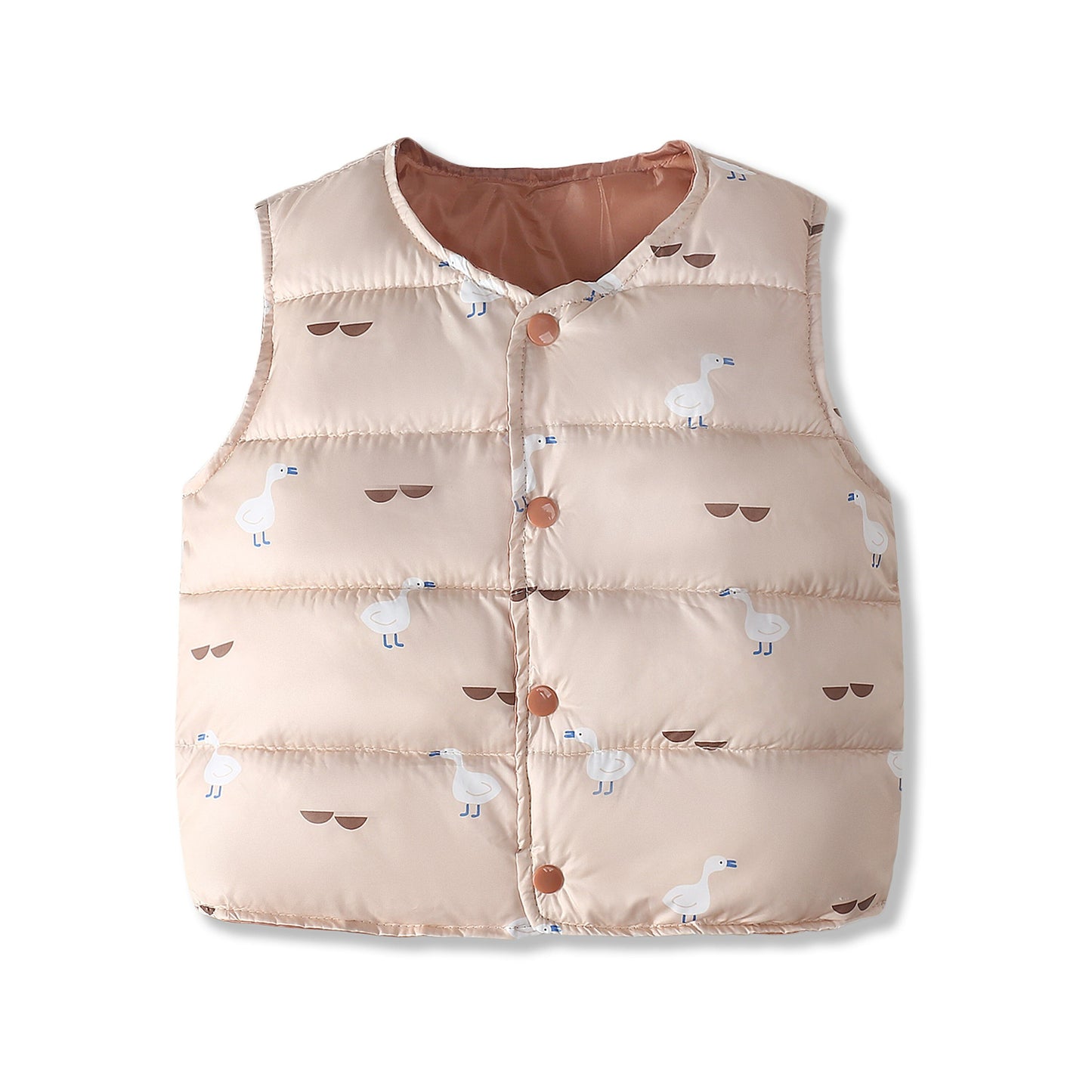 Yellow dinosaur apparel puffer vest, unisex kids winter coat, functional and playful design
