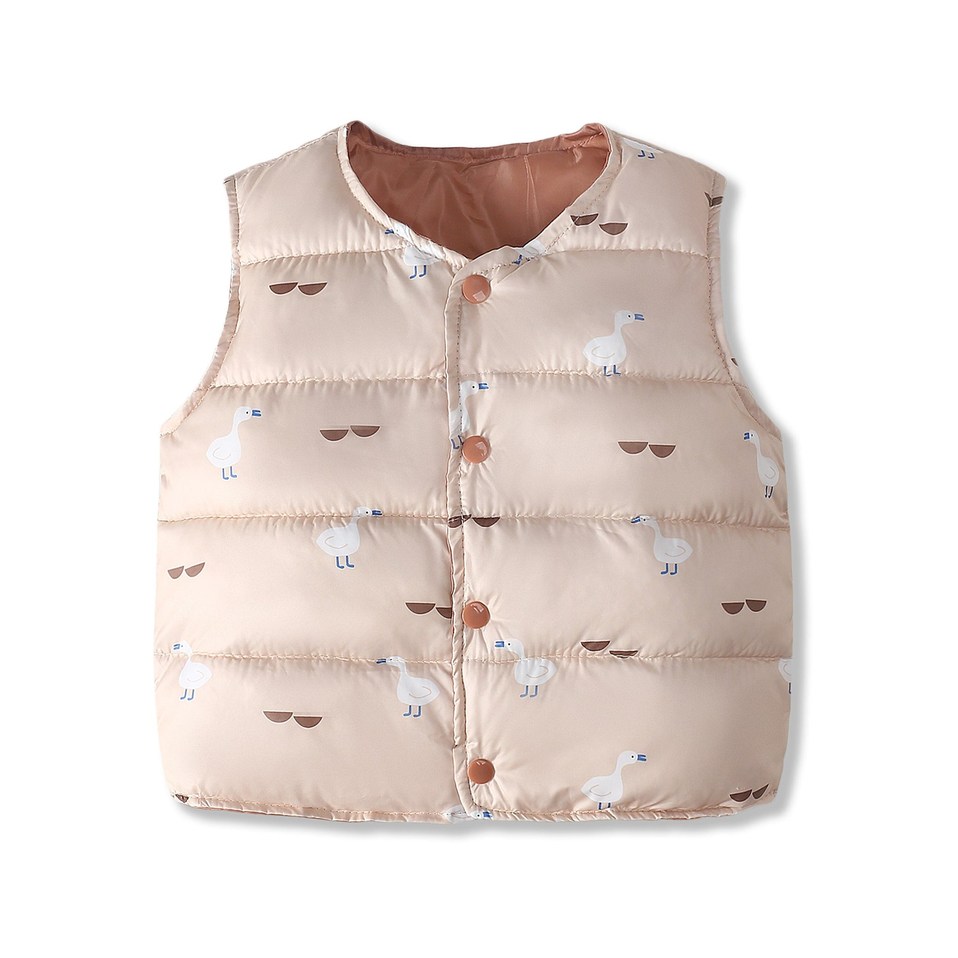 Yellow dinosaur apparel puffer vest, unisex kids winter coat, functional and playful design