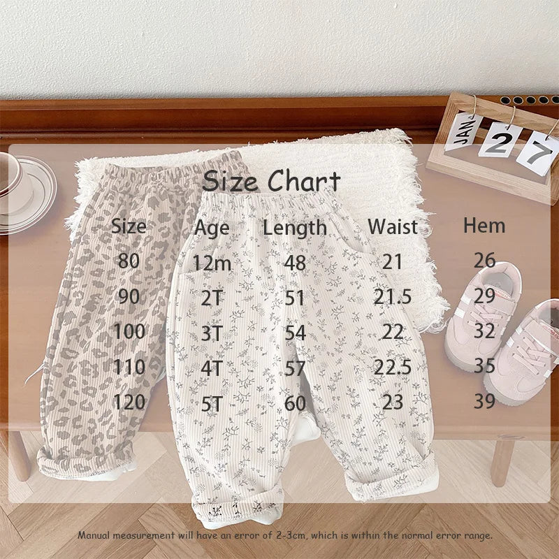 Unisex baby winter pants, fur-lined for extra warmth, elastic waist toddler clothing in polyester