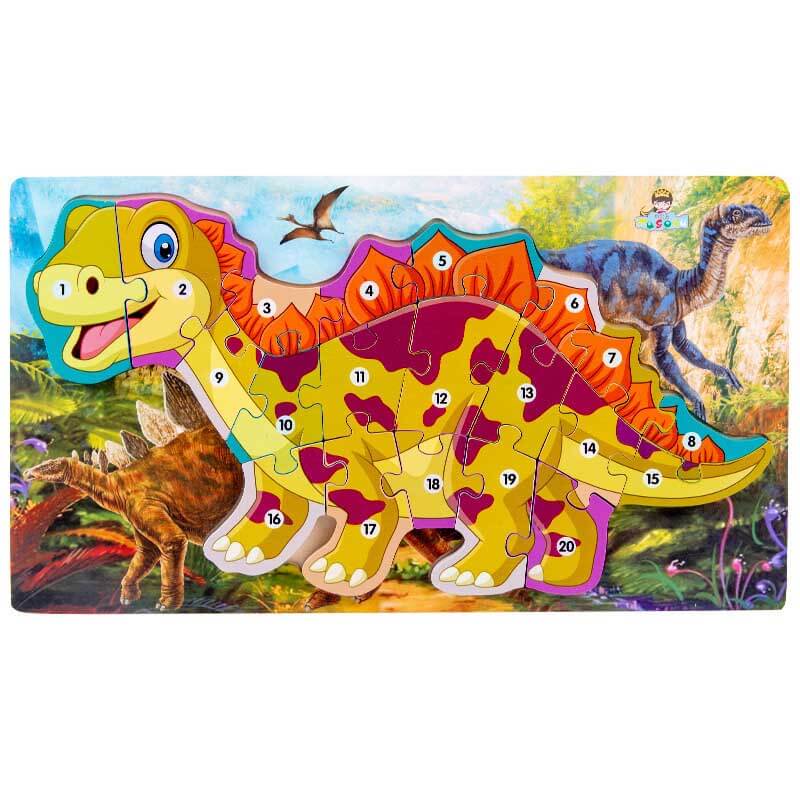 Kids wooden Velociraptor puzzle, educational and fun, perfect preschool animal toy gift