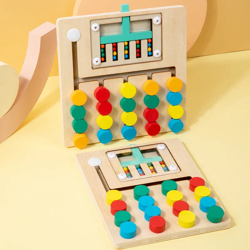 Unisex kids wooden sorting puzzle toy, educational game for cognitive development, toddler screen time reduction