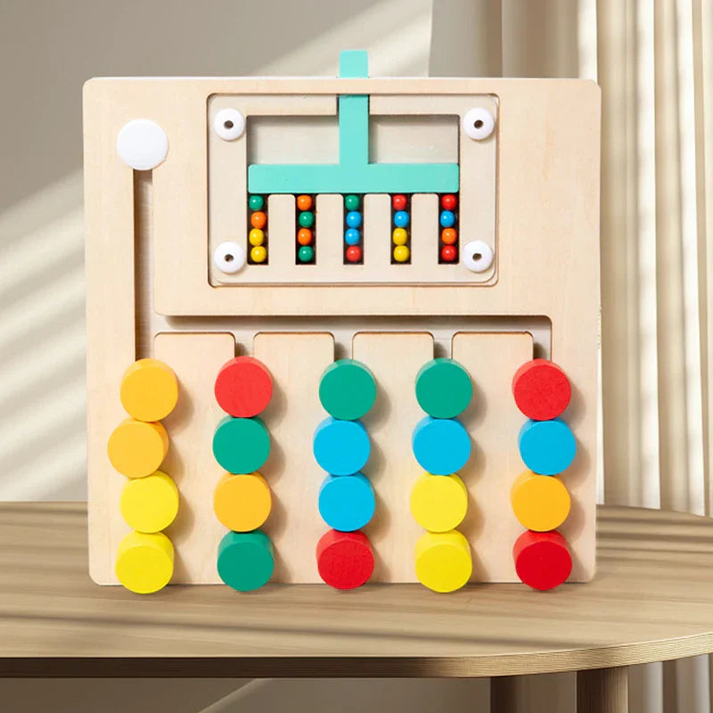 Educational wooden sorting puzzle toy for kids, promoting creative play and early learning development