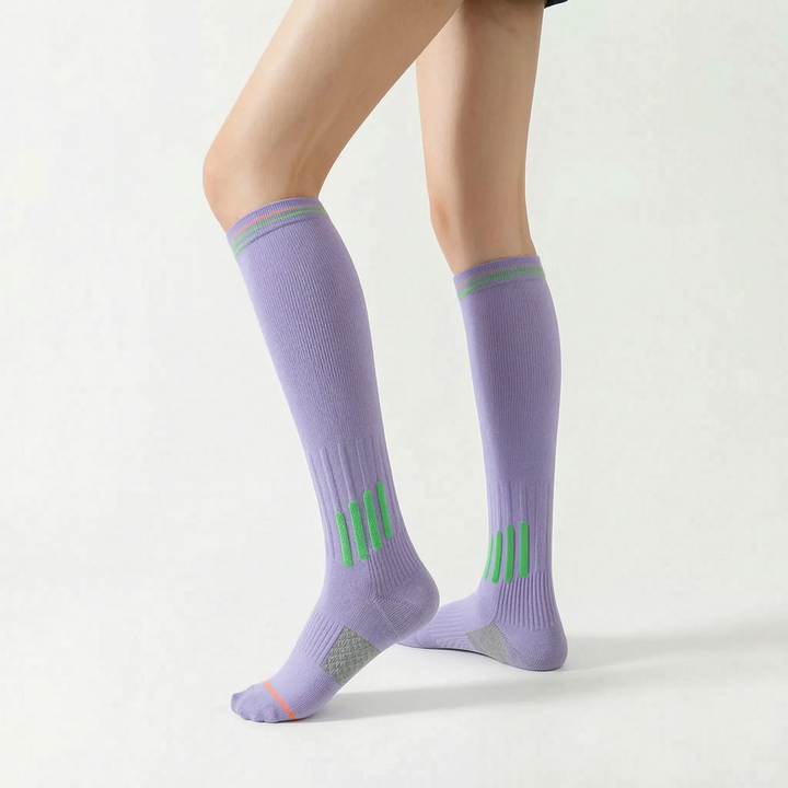 Compression knee-high socks, unisex, perfect for intense workouts & running.