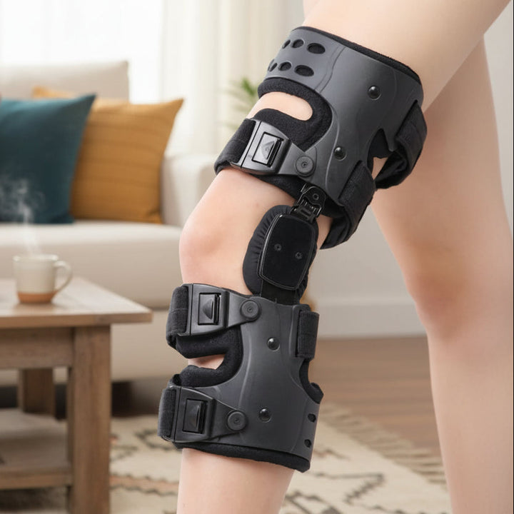 Unisex knee support brace for pain relief, joint stability & rehabilitation.
