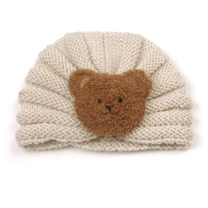 Set of unisex knitted baby beanies, rainbow candy colors, warmth for baby's winter