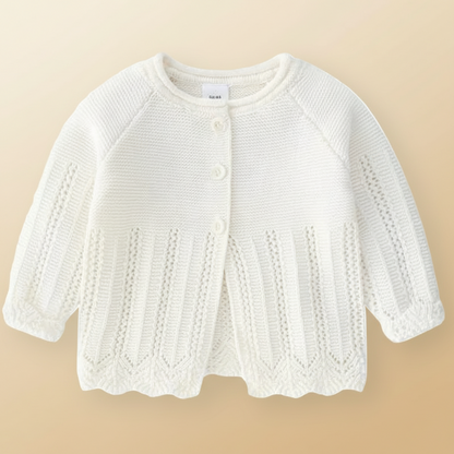 Toddler knitted long sleeve cardigan, perfect for extra warmth and comfort.
