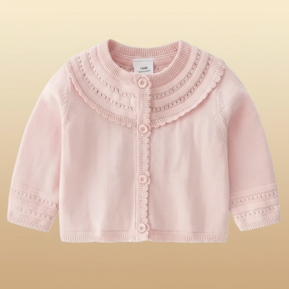 Chic children's knitted sweater, long sleeves, ideal for cooler weather.