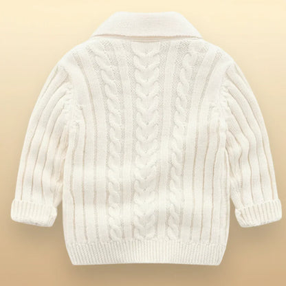Children's knitted outerwear, a versatile long sleeve cardigan for everyday wear.