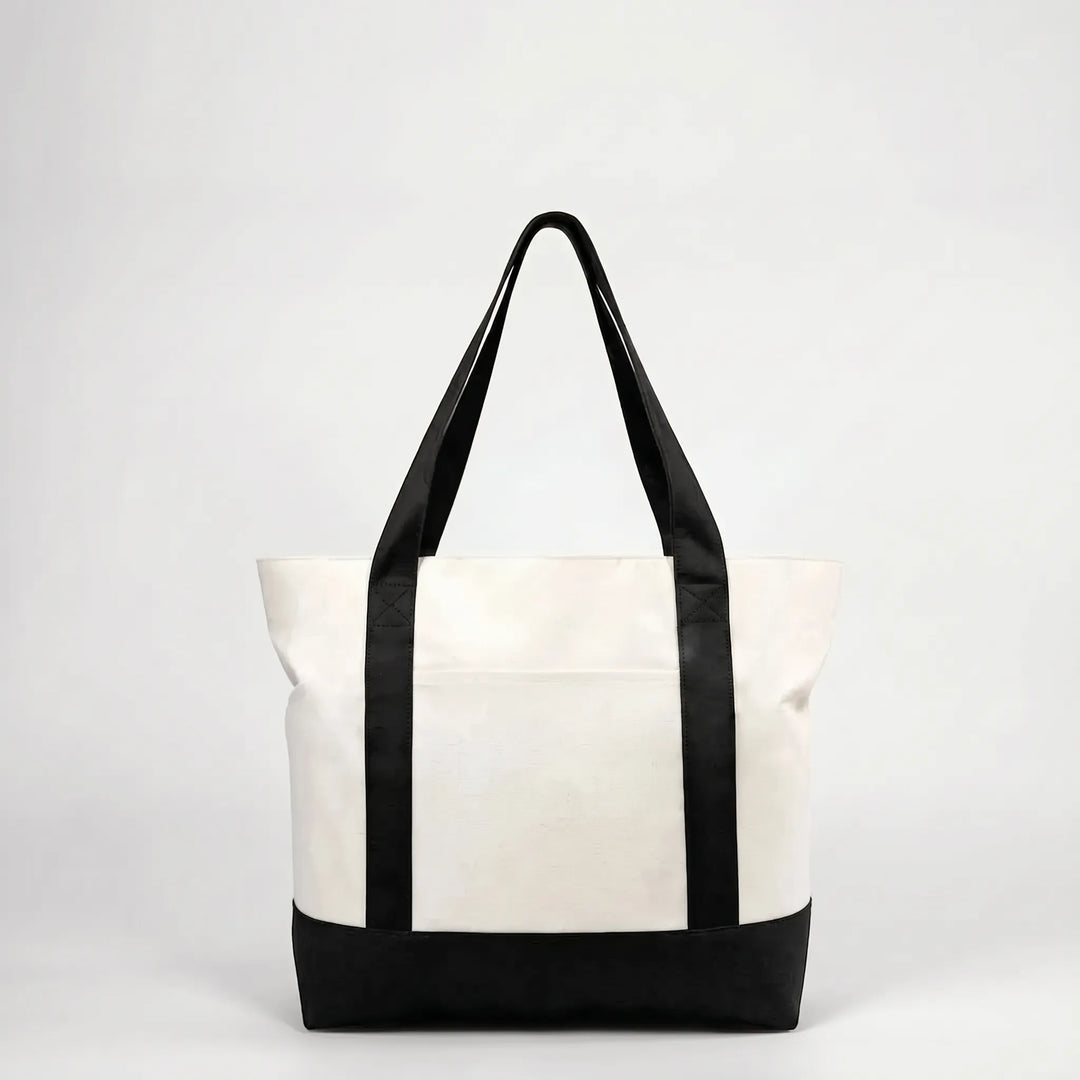 Spacious unisex large zip tote bag, ideal for daily errands, travel, or a weekend getaway.