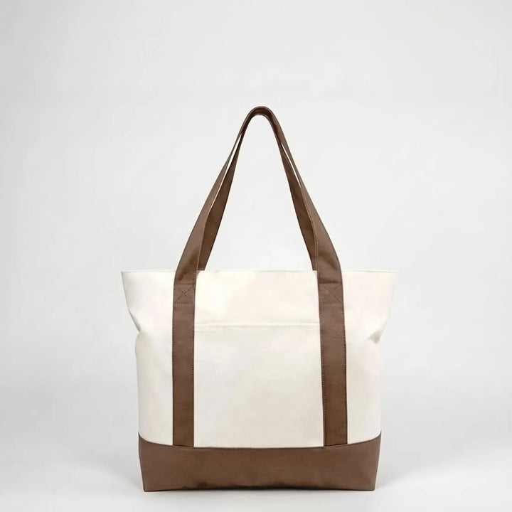 Durable large zip tote bag, versatile as a daily commuter, market shopper, or travel companion.