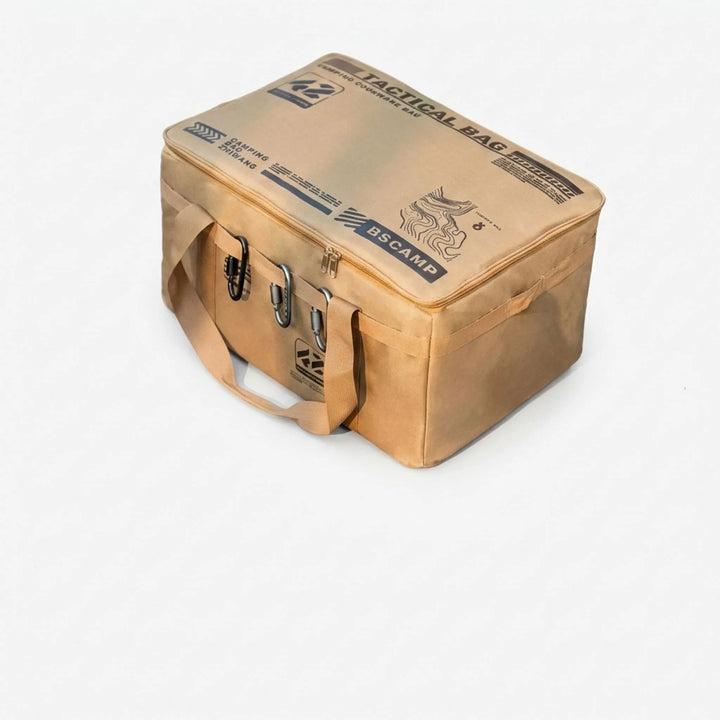 Foldable unisex camping storage bag, large capacity for organizing outdoor gear, tactical & portable for adventures.