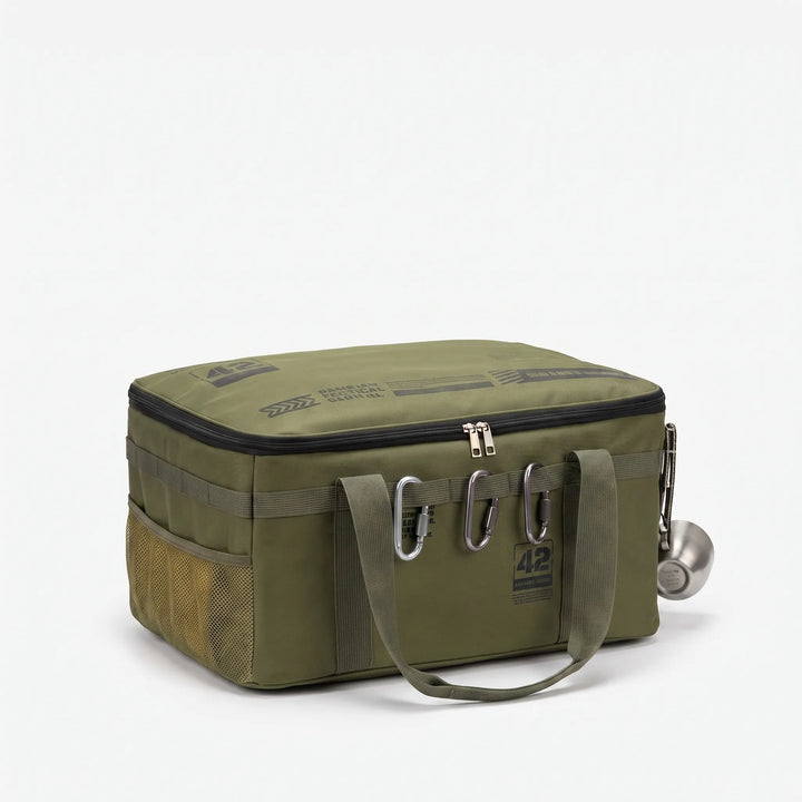 Rugged unisex large capacity storage bag. Perfect for camping gear organization, outdoor essentials & adventure utility.