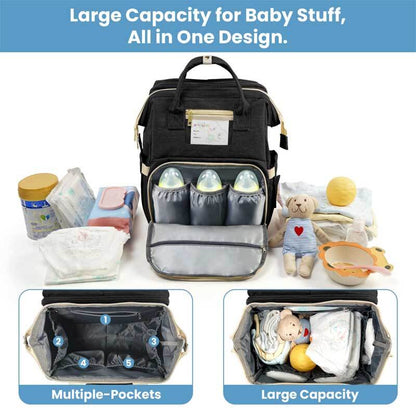 Unisex diaper backpack, maternity bag, with spacious interior and exterior pockets for parents.