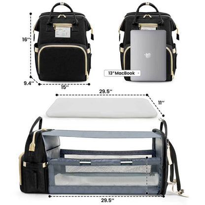 Large capacity unisex diaper bag with insulated bottle pockets, ideal for on-the-go parents.