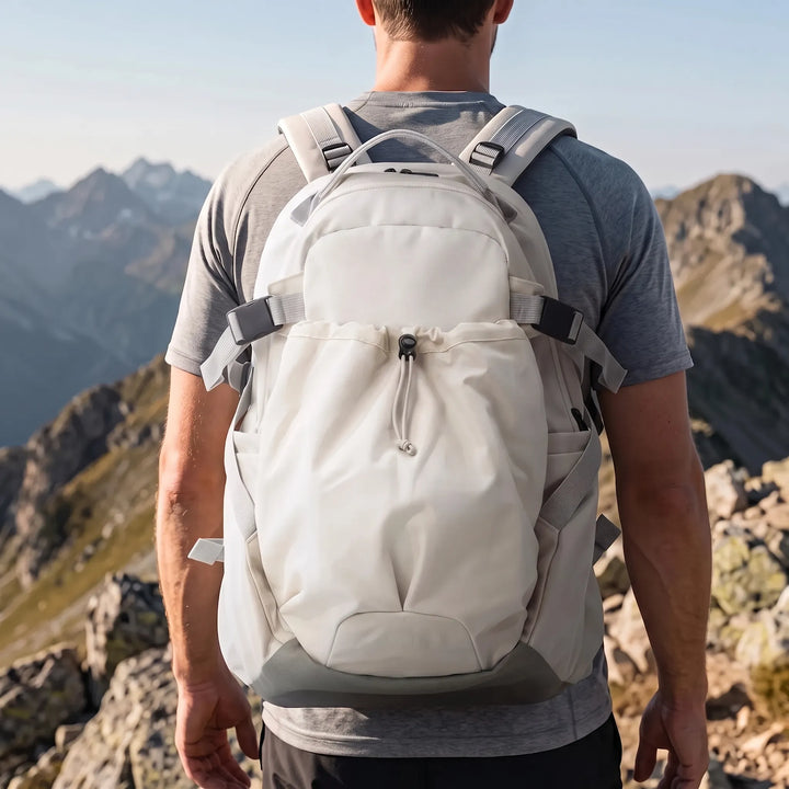 Unisex large capacity hiking backpack in vibrant blue, ideal for outdoor adventures, camping, and travel. Durable & water resistant.