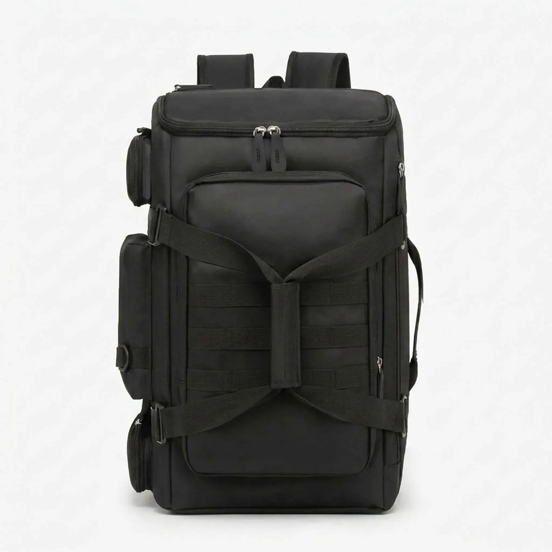 Stylish unisex large capacity travel backpack with luggage sleeve & durable design for gym & versatile travel.