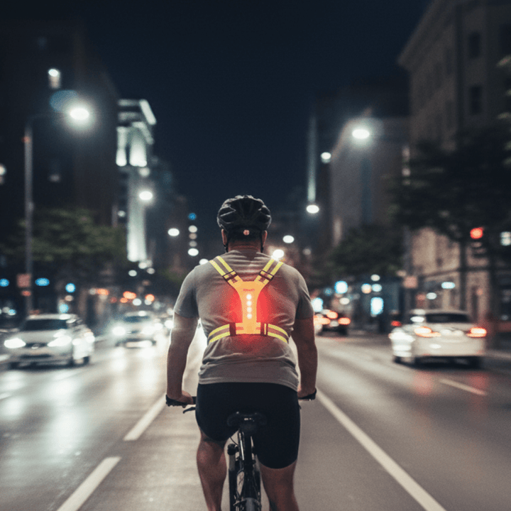High-visibility LED running vest ensures safe night running, cycling, walking, and outdoor fitness.
