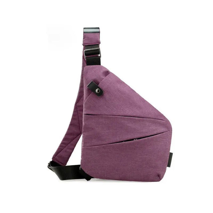 Secure travel shoulder bag with anti-theft zippers and multiple pockets for organization.