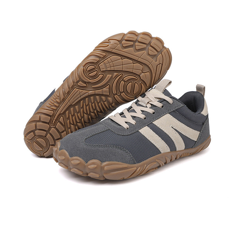 Unisex lightweight barefoot hiking shoes with wide fit for natural comfort on trails.