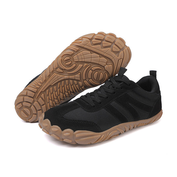 Lightweight adventure shoes, unisex, wide fit, barefoot style, for natural comfort on any trail.