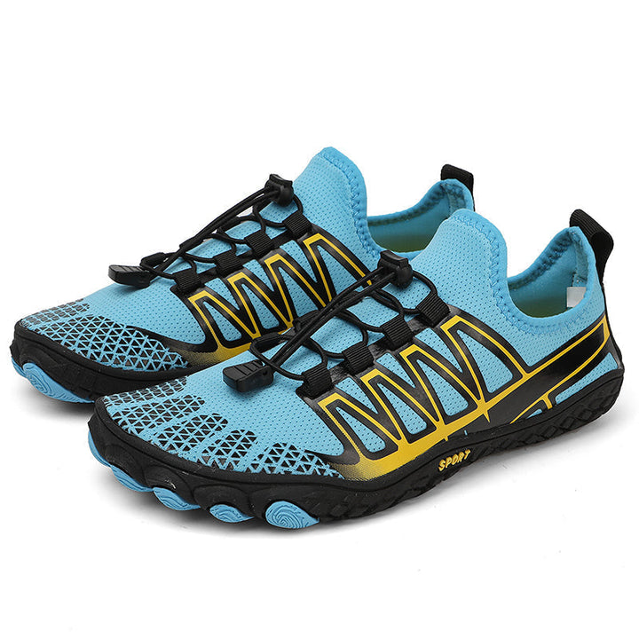 Breathable unisex running shoes with a flexible sole for natural ground feel.