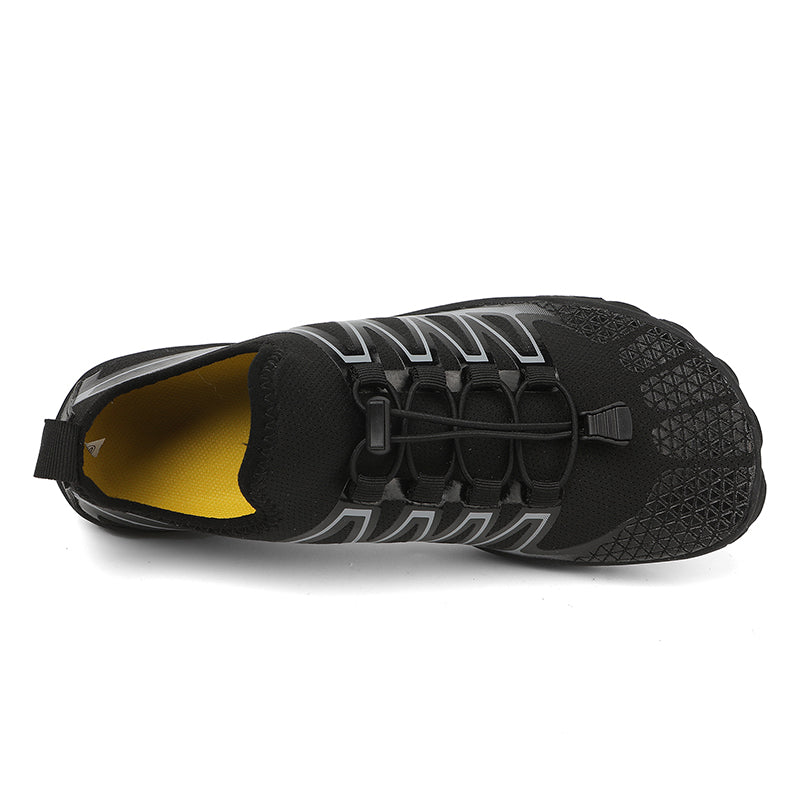 Barefoot running shoes in various colors, offering natural movement & minimalist style.
