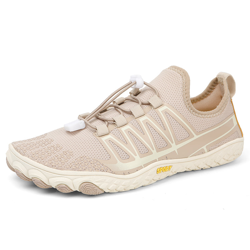 Lightweight athletic shoes for natural movement, suitable for men and women.
