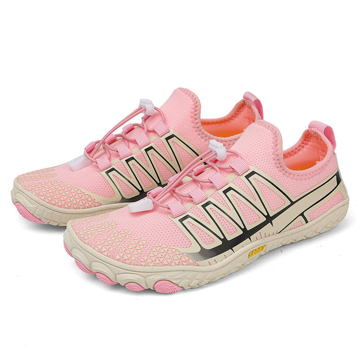 Lightweight training shoes for natural running, designed with a wide toe box.