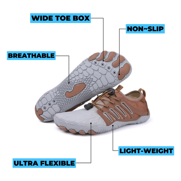 Minimalist, comfortable unisex barefoot shoes promoting natural movement and foot health with a flexible sole.