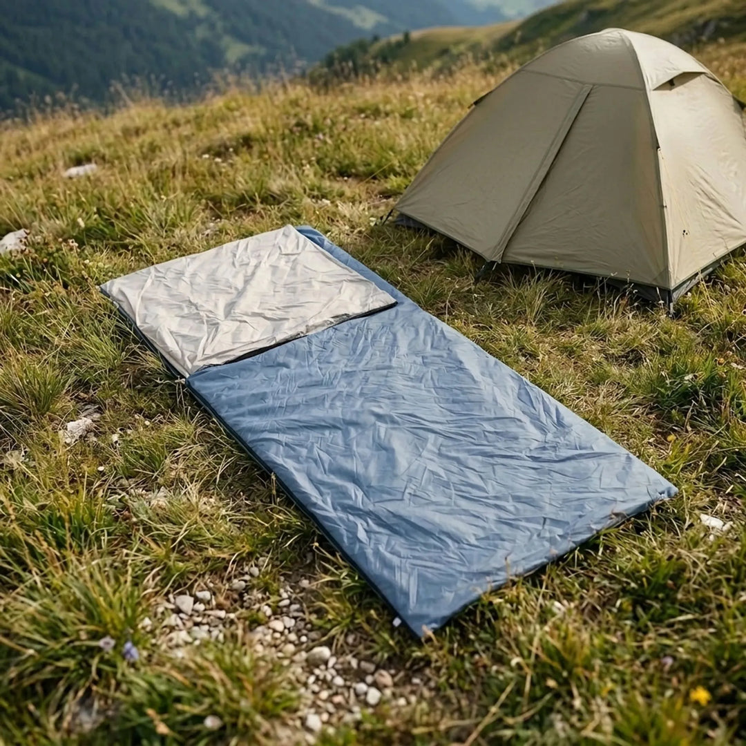 Unisex lightweight brown summer camping sleeping bag, ideal for hiking & travel.
