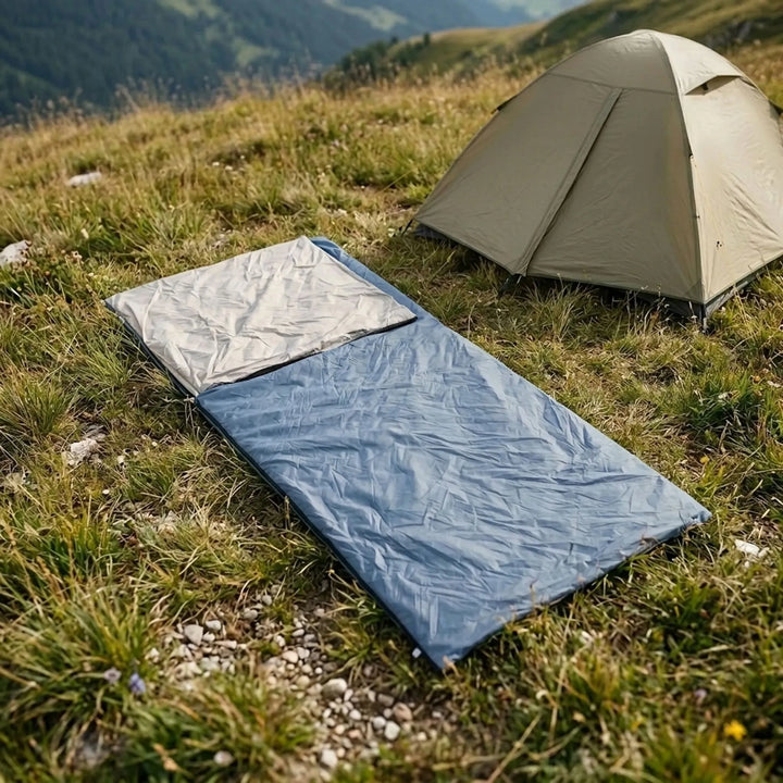 Unisex lightweight brown summer camping sleeping bag, ideal for hiking & travel.