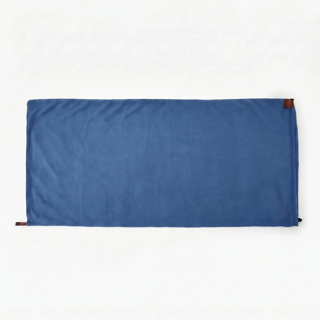 Portable fleece sleeping bag liner, ideal for hiking, backpacking, and travel. Adds extra warmth and comfort.