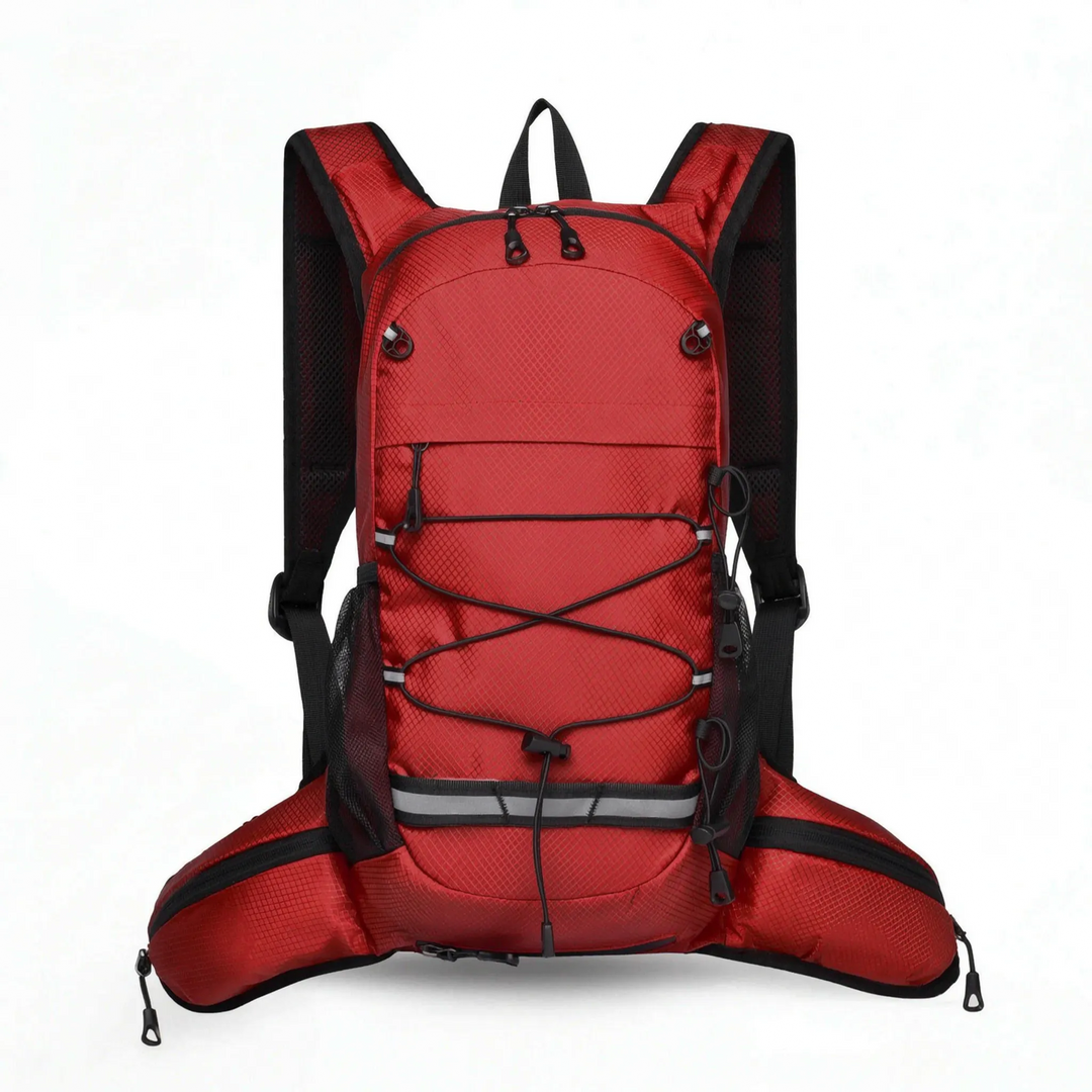 Durable zippers & buckles on a lightweight hiking daypack. Secure storage for all your outdoor adventure gear.