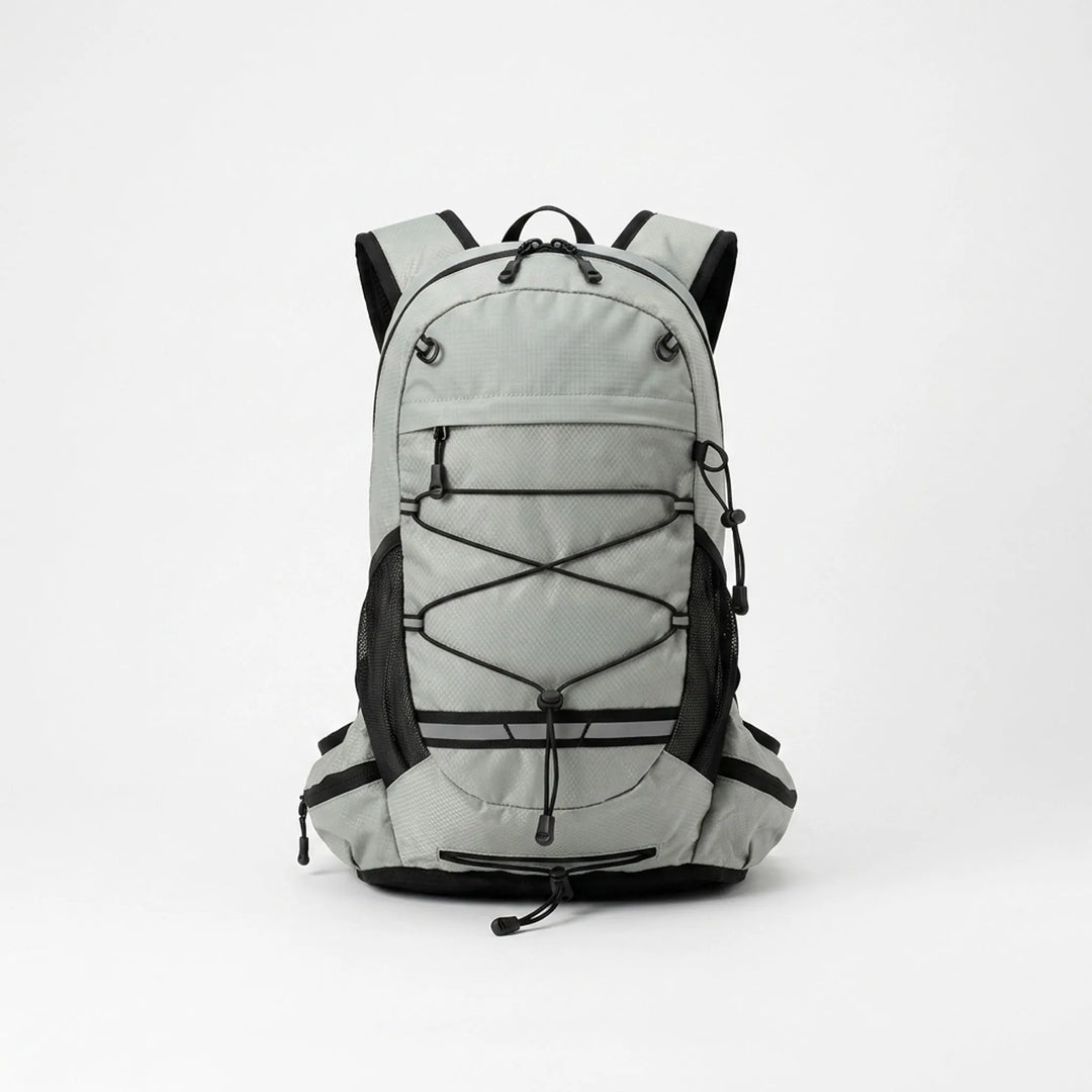 Front view of a durable, lightweight hiking daypack. Ideal outdoor gear for adventure, trail & travel.