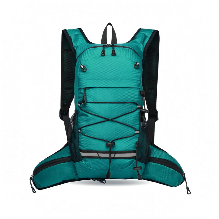 Lightweight hiking daypack packed with camping gear. Adventure-ready for trail excursions & outdoor travel.