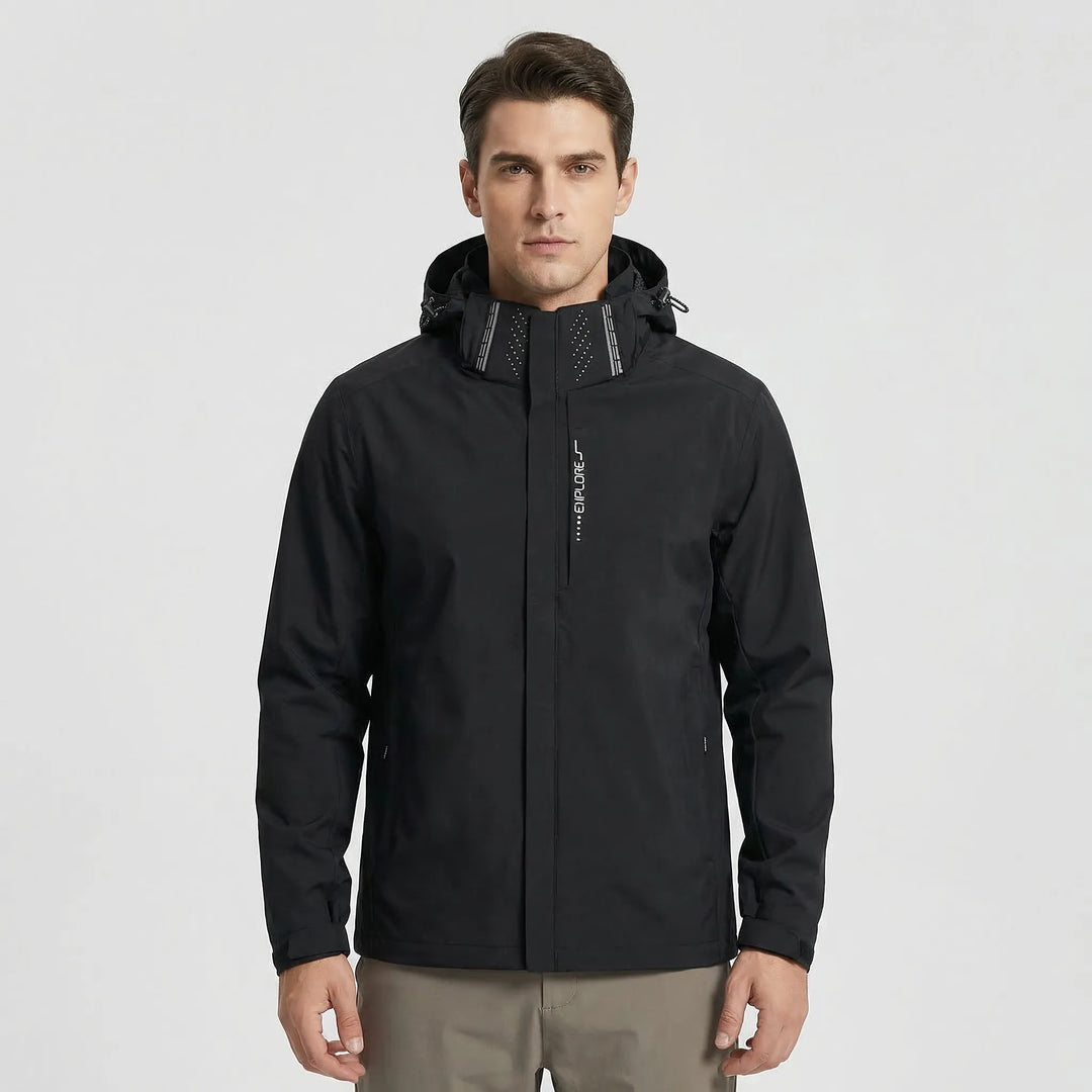 Casual unisex lightweight hooded windbreaker jacket for versatile outdoor wear & weather protection.