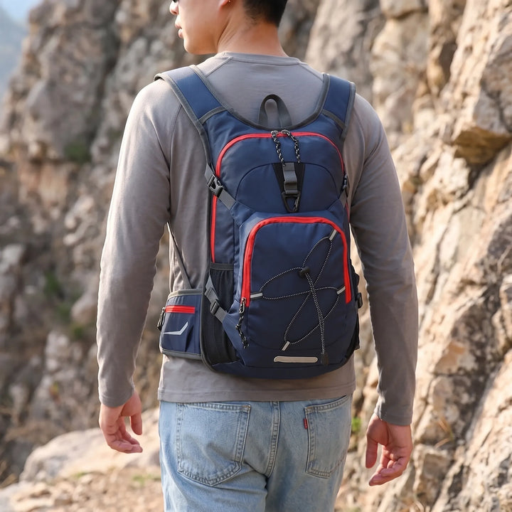 Unisex lightweight hydration pack for hiking, running, and outdoor adventures.