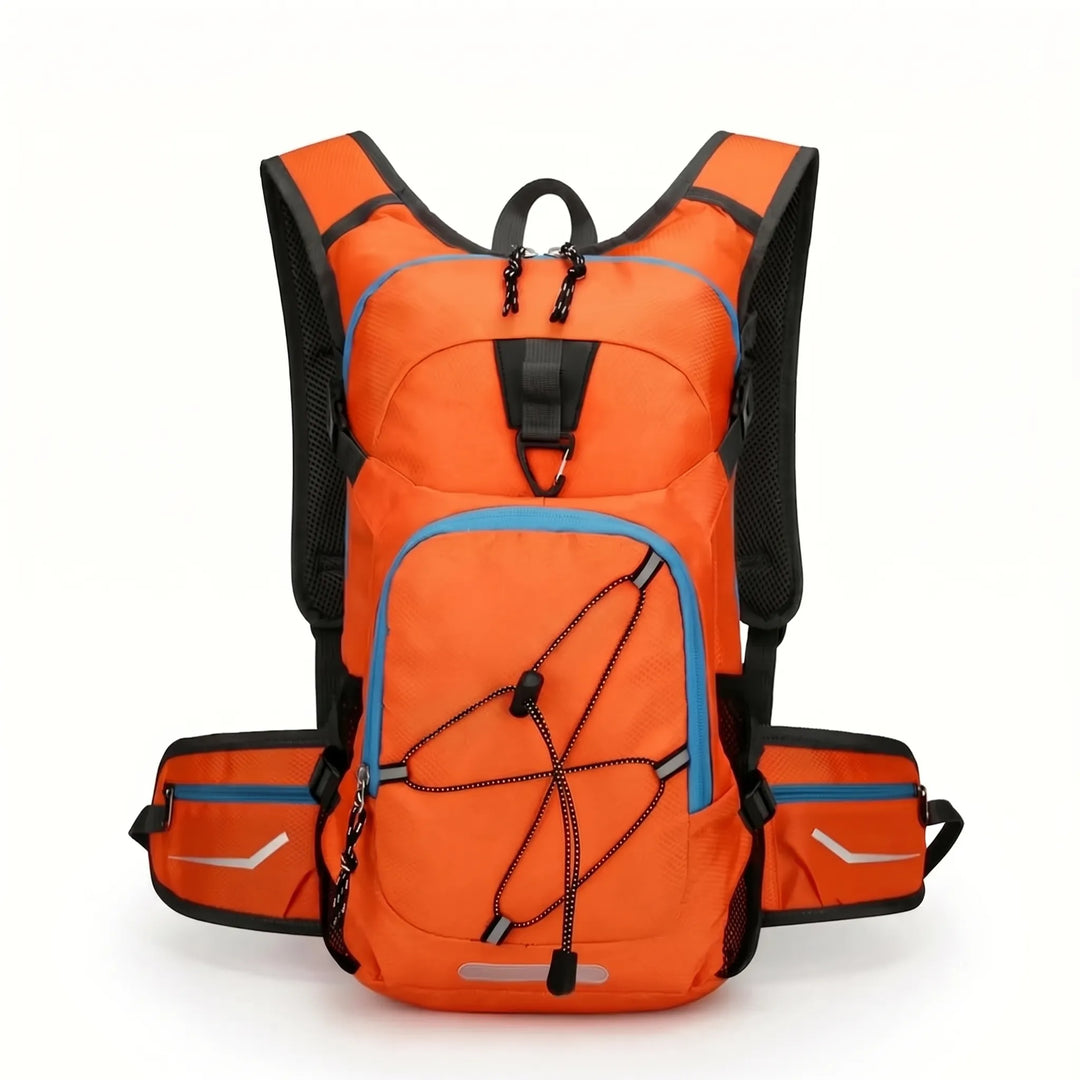 Hiking hydration pack, designed for comfort and performance on rugged outdoor terrain.
