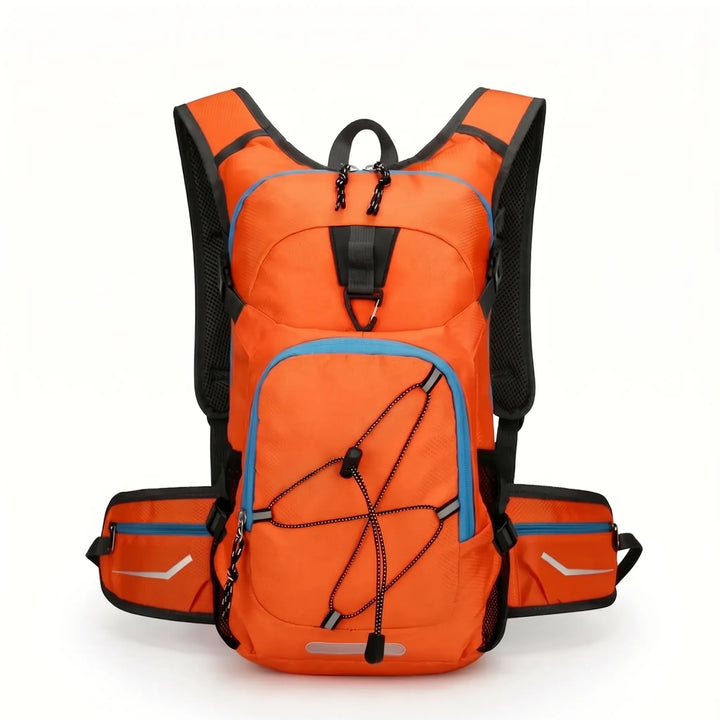 Hiking hydration pack, designed for comfort and performance on rugged outdoor terrain.